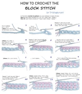 How to make a block crochet stitch