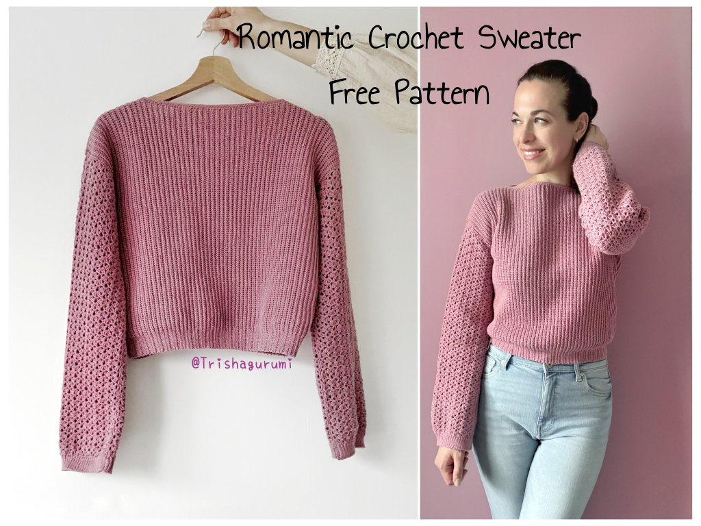 Romantic Crochet Sweater free pattern