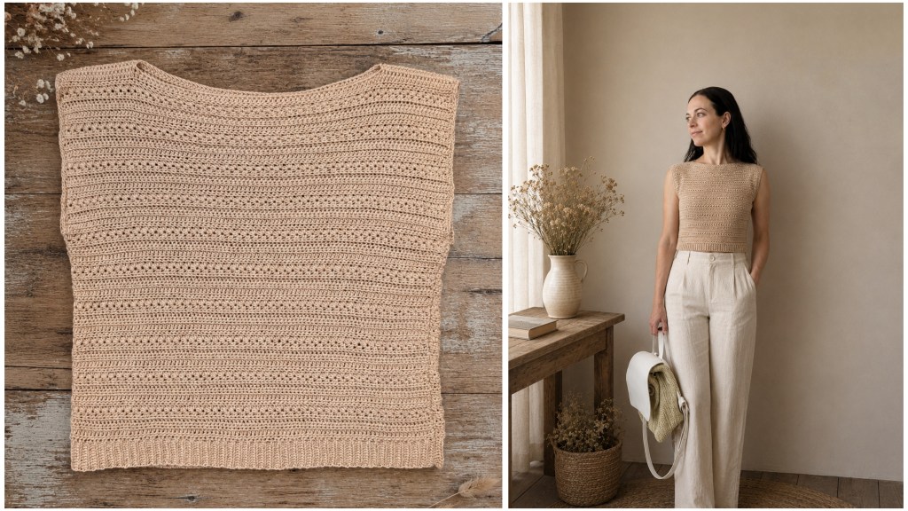 vintage romantic summer crochet top free pattern by trishagurumi