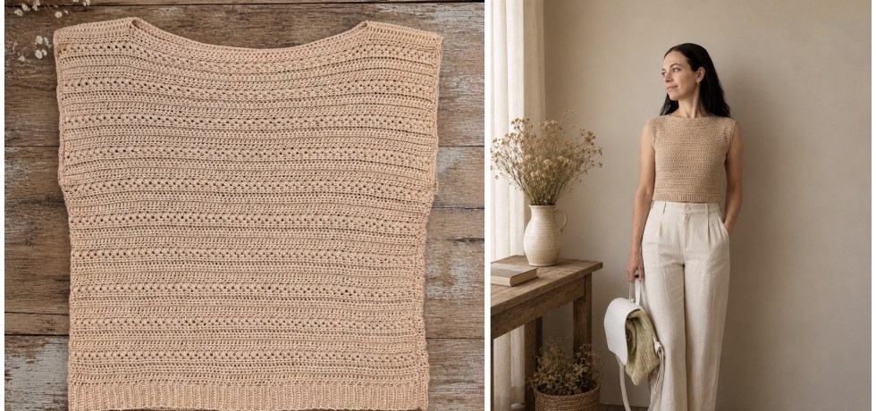 vintage romantic summer crochet top free pattern by trishagurumi